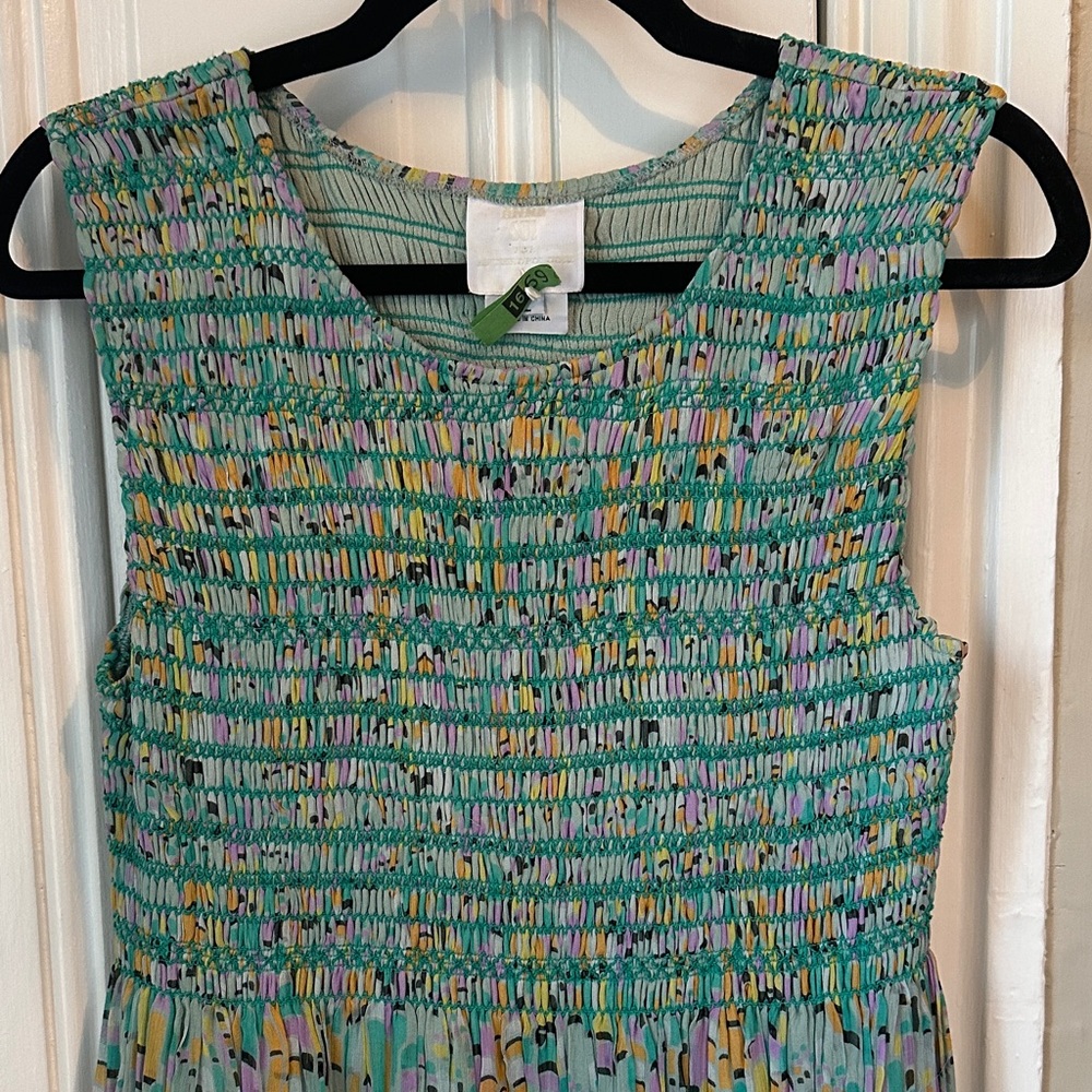 Anna Sui Colorful Smocked Sleeveless Dress - Picture 3 of 7